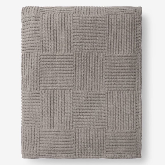 Company Store 100% Cotton Basket Weave Blanket: King Size Shale (Greige) Color
